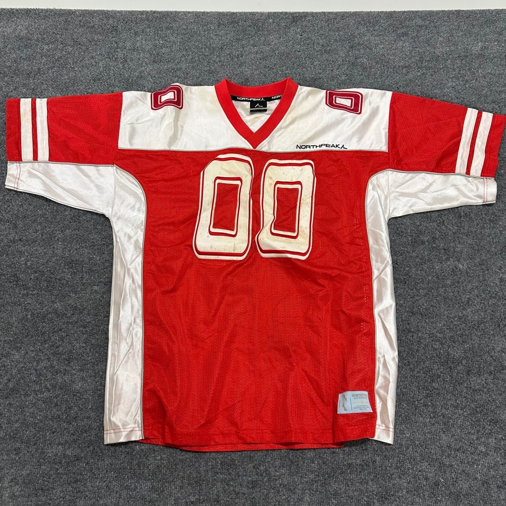 Northpeak Football Jersey Mens Size L Red White Mesh Number 00 Athletic